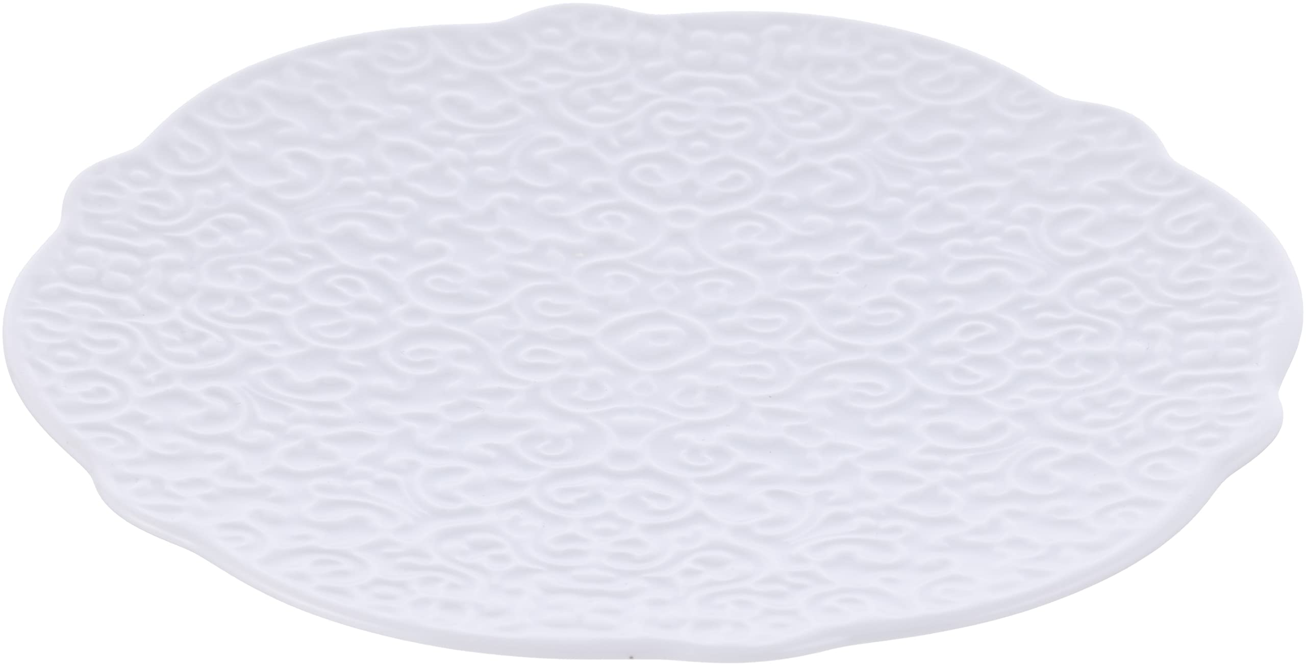 Alessi Dressed Porcelain Saucer for Tea Cup with Relief Decoration, White