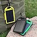 Levin Dual USB Port 6000mAh Portable Solar Panel Charger for iPhones, Windows and Android Phones - Pure Black