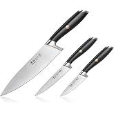 Cangshan L Series 3-Piece Starter Knife Set, Forged German Steel, Black, 1026917