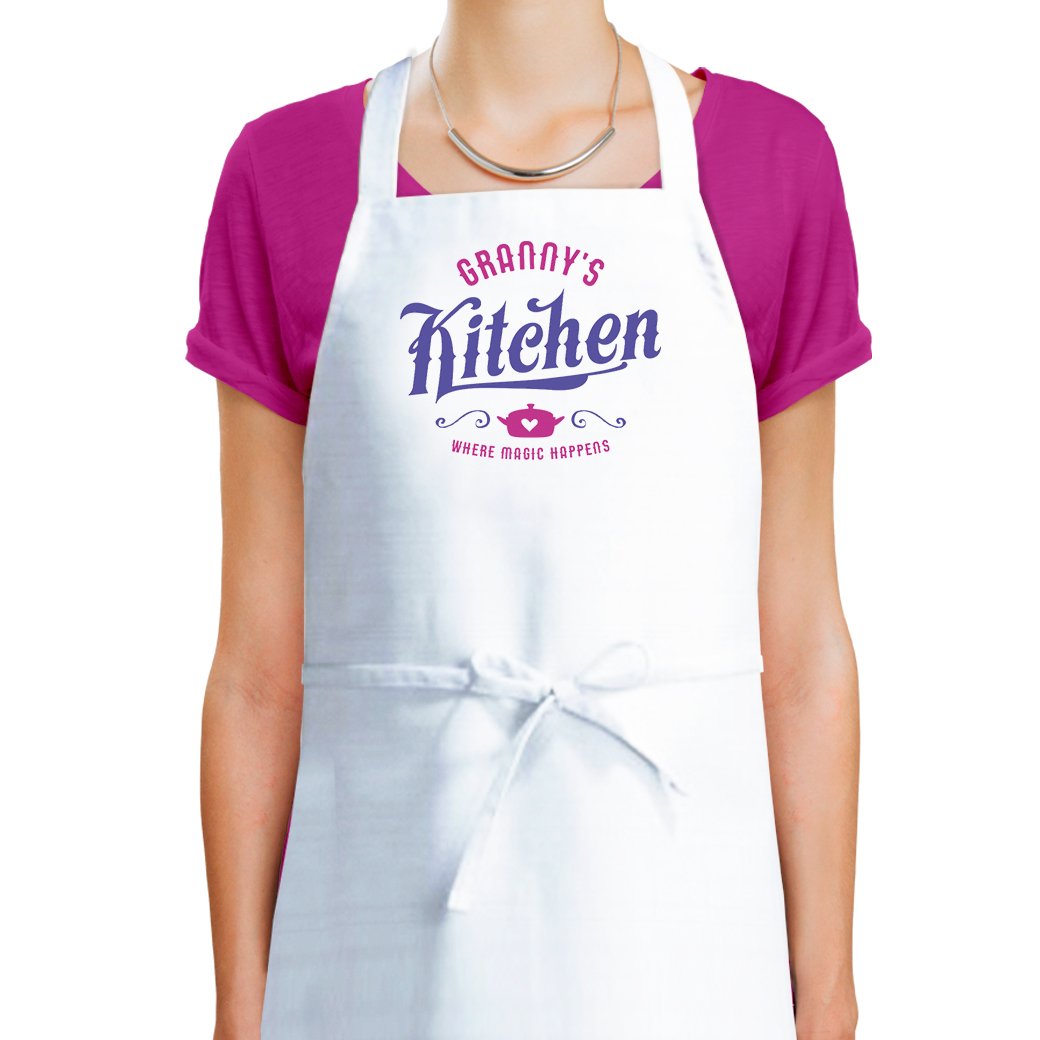 D Design Invent Print! Granny Apron, Cooking Apron For Women, Personalized Gift For Granny's Kitchen, Where Magic Happens