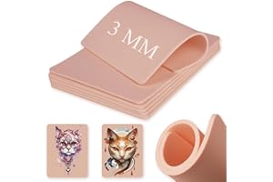 3MM Tattoo Fake Skin - Romlon 6Pcs Tattoo Practice Skin Thickened Tattoo Skin 7.4x5.6" Fake Skin Tattoo Blank Tattoo Practice Skin Double Sides Fake Tattoo Skin for Tattoo Supplies Tattoo Accessories