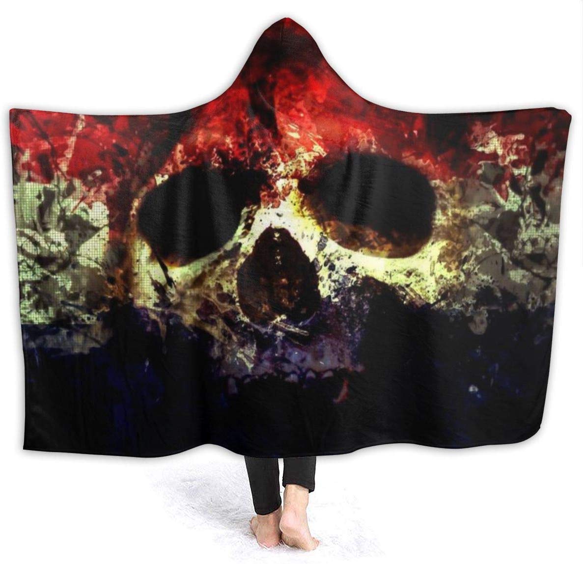 1 50 X 40 Pollici Coperta Di Cappuccio Sfoderabile Con Motivo A Strisce Sfalsate In Bianco E Nero Rosso Ciliegia Creativo Mu You Ben Coperta In Pile Di Flanella Per Bambini Per Adulti