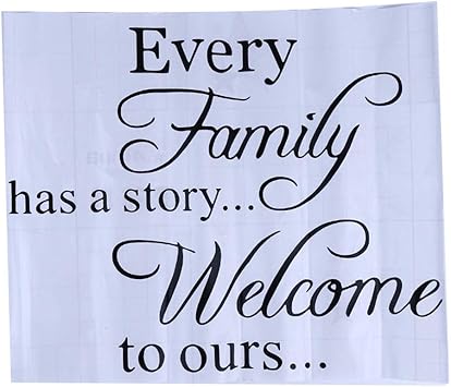 Ljslyj Chaque Famille A Une Histoire Bienvenue A Notre Citation Detachable Art Mural Maison Toilette Chambre Decor Stickers Muraux Amazon Fr Cuisine Maison