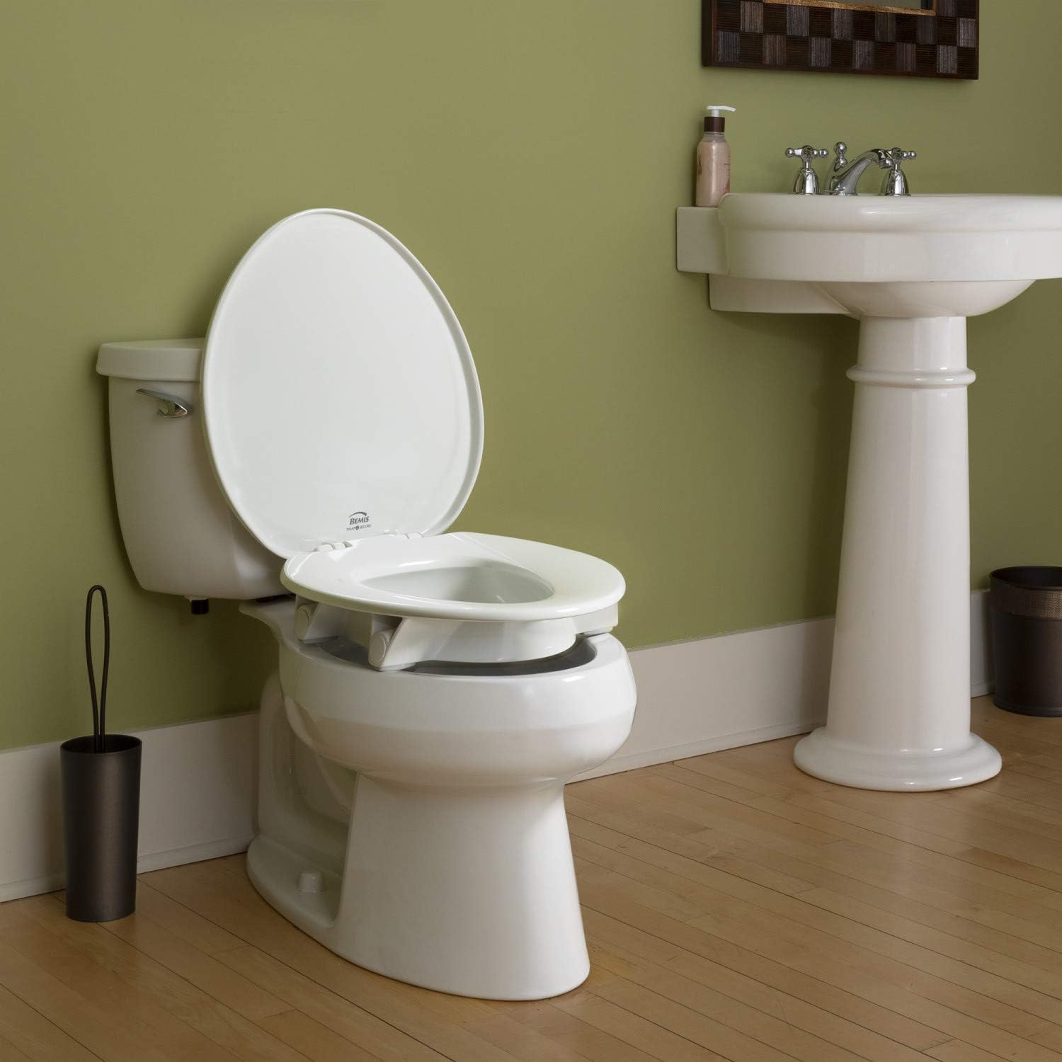 BEMIS Independence 7YE85300TSS 000 Clean Shield 3" Elevated Plastic Toilet Seat, ELONGATED, White: Home Improvement
