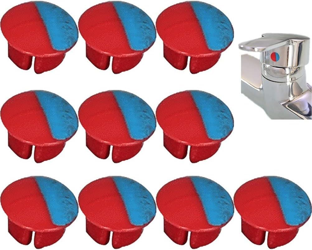 10Pcs Red Blue Tap Switch Label Hot Cold Water Label Tap Temperature Display Universal Hot Cold Sign for Kitchen Bathroom，Bathroom Fixtures
