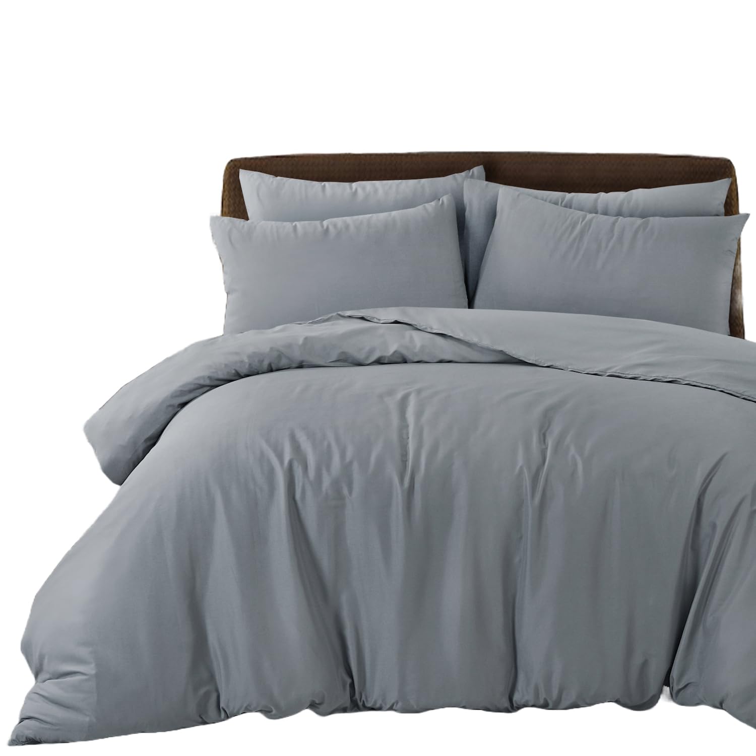 Bronwen Mathews Grey Single Duvet Set - Soft & Breathable Microfibre Single Quilt Cover with 1 Pillowcase, Easy Care Wrinkle Free Single Bedding Set of 2 Pcs (Grey, Single Duvet Set)