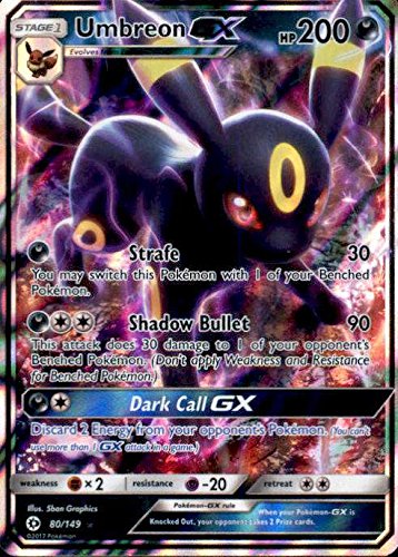 POKEMON, Sun and Moon, UMBREON GX 80/149