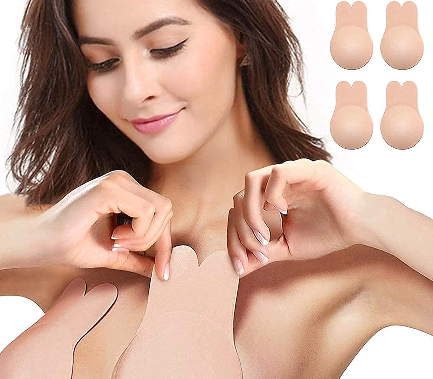 2 Pairs Breast Lift Nipple Covers, Adhesive Bra Instant Breast Lift Silicone Covers Pasties Tape at  Women’s Clothing store