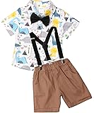 Toddler Baby Boy Summer Clothes Button Down Short Sleeve Shirts + Short Pants 2pcs Gentlemen Outfits Playwear Beachwear…