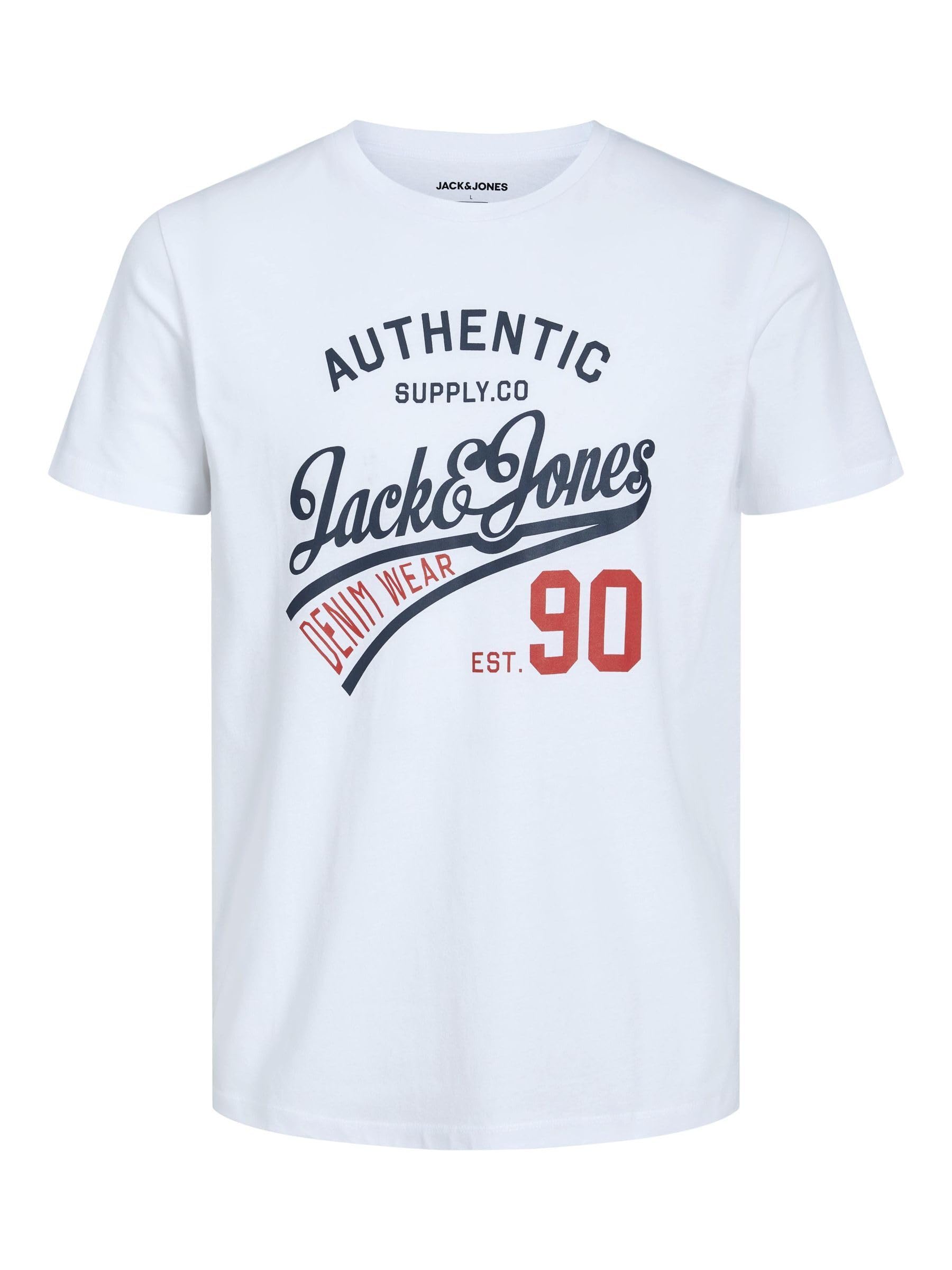 Jack & Jones Herren Jjethan Tee Crew Neck 3pk Mp Noos T Shirt, Schwarz, M EU 4