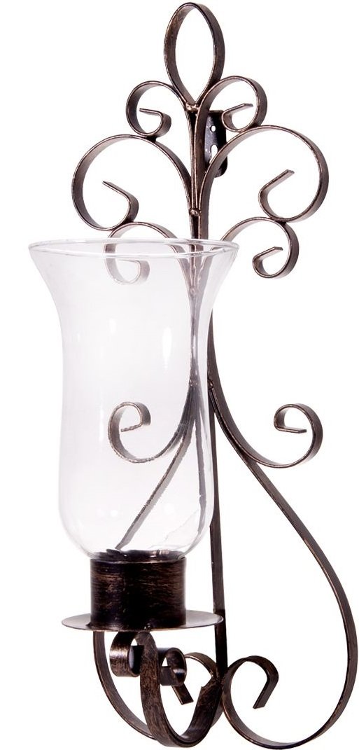 Perfect For A Living Room Dining Room Or Entry Way Set Of Two Decorative Modern Black Metal Wall Sconce And Crackle Finished Hurricane Candle Holders Wall Lighting Brown Candleholders Candle Sconces Ekbotefurniture Com