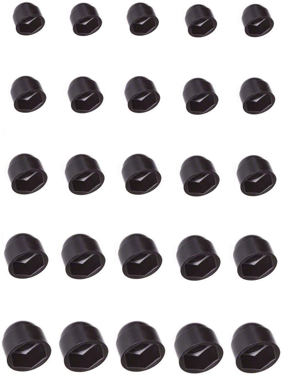 5X HEX NUT Cover Cap M4 to M30 Protection Bolt Round Hexagon Dome Black Screw Head CAR Plastic (M4 / hex 7mm)