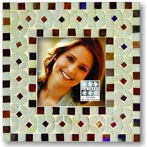 SIXTREES Gold/Silver/Amber Multi Mosaic Frame by Sixtreesamp;reg; - 4x4