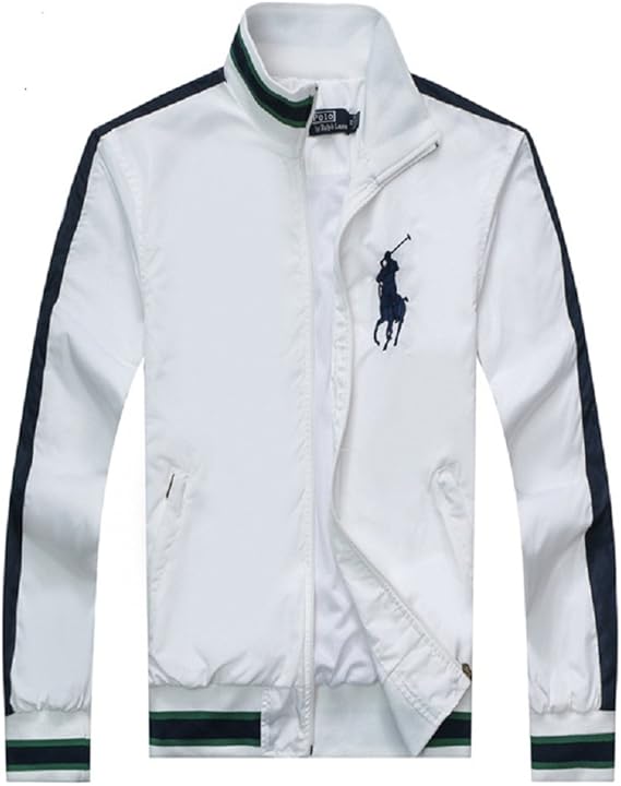 Amazon ポロラルフローレン Polo Ralph Lauren メンズ 秋 スタンドカラー カジュアル スポーツ 綿100 刺繍 鹿の子 ファッション コート カーディガン ジャケット 長袖 Xxl ホワイト 並行輸入品 カーディガン 通販