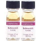 LorAnn Oils Super Strength Flavoring - Used For Candy Making, Flavoring, Baking, Hard Candy, &amp; Flavor Oils - Bold, Natural Flavors 4X Stronger Than Extracts - Butterscotch, Pack of 2, 0.125 fl oz