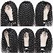 Brazilian Human Hair Wigs Deep Wave Lace Front Wigs 150% Density Glueless Natural Hairline Curly Wigs Wet and Wavy Lace Front Wig Human Hair with Baby Hair Lace Frontal Wigs for Black Women 16 Inch