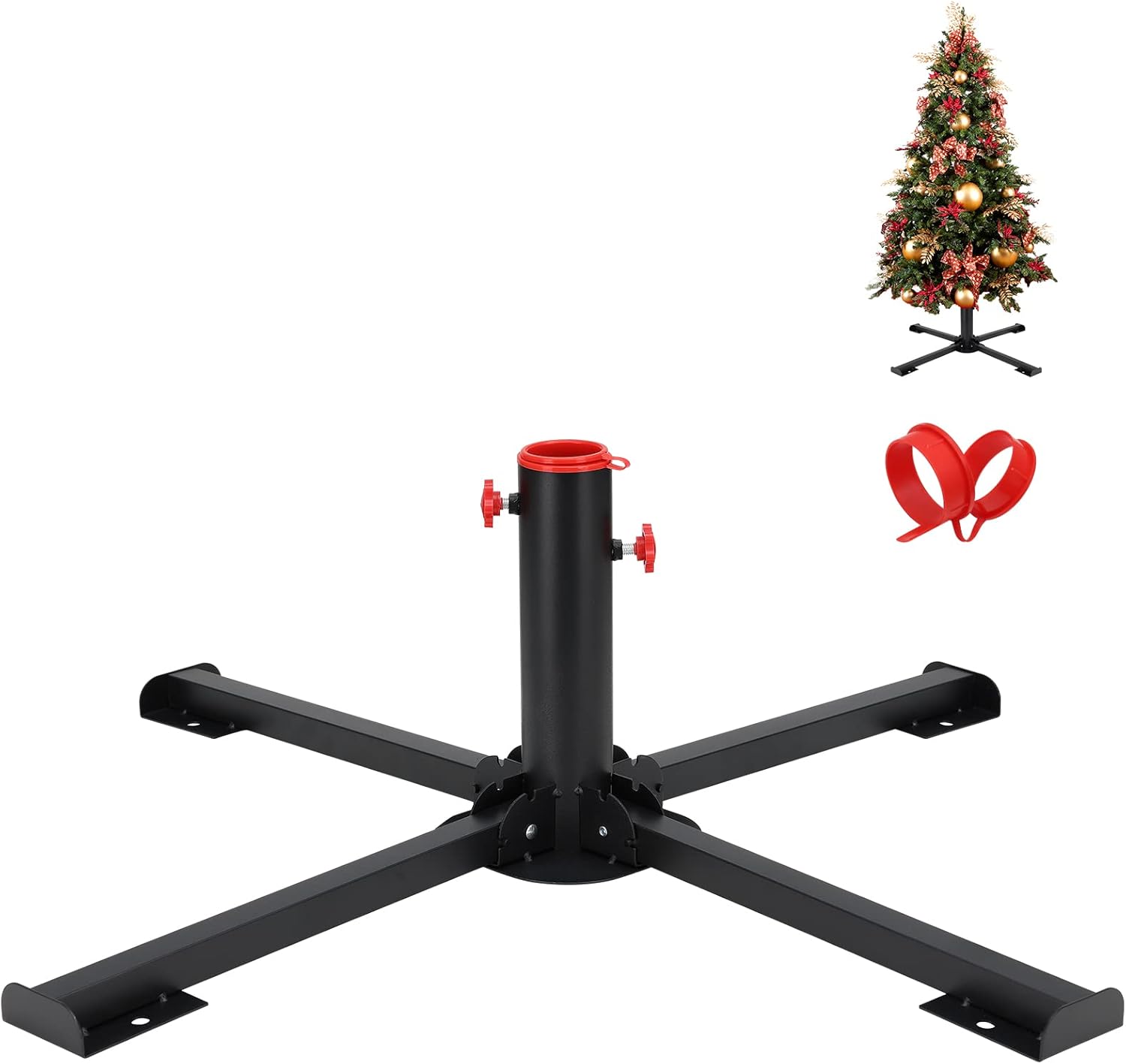 Tree Stands - BsBsBest Adjustable Christmas Tree Stand, Heavy Duty Christmas Tree Stand Base, Foldable Metal Christmas Tree Stand Holder Suitable for Artificial Xmas Tree (2.1 Inch Insertion Port)
