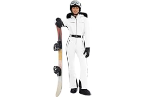 Yousify Womens Ski Suit One Piece Snowsuit Onesie Waterproof Windproof Ski Jacket Snowboard Sports Slim Jumpsuits Outerwear