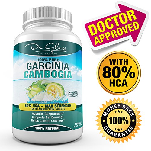DR. GLASS Garcinia Cambogia *80% HCA* - All Natural Appetite Suppressant - Non-GMO - Risk FREE 1 Year Guarantee... image