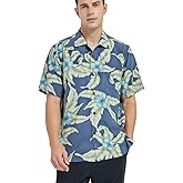 Havana Breeze Mens Hawaiian Shirts Silk Short Sleeve Printed Beach Shirt Relaxed Fit Summer Tropical Shirts