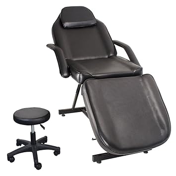 Warmiehomy Massage Table Adjustable Beauty Salon Recliner Chair Treatment Tattoo Facial Spa Massaging Bed Table Stool