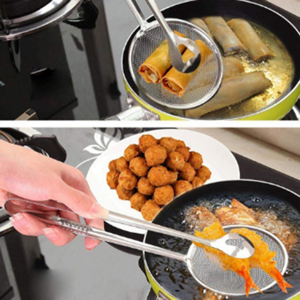 Hotstype New Kitchen Multi-functional Filter Spoon with Clip Food Oil-Frying BBQ Salad Filter Outdoor Cooking Tools & Accessories