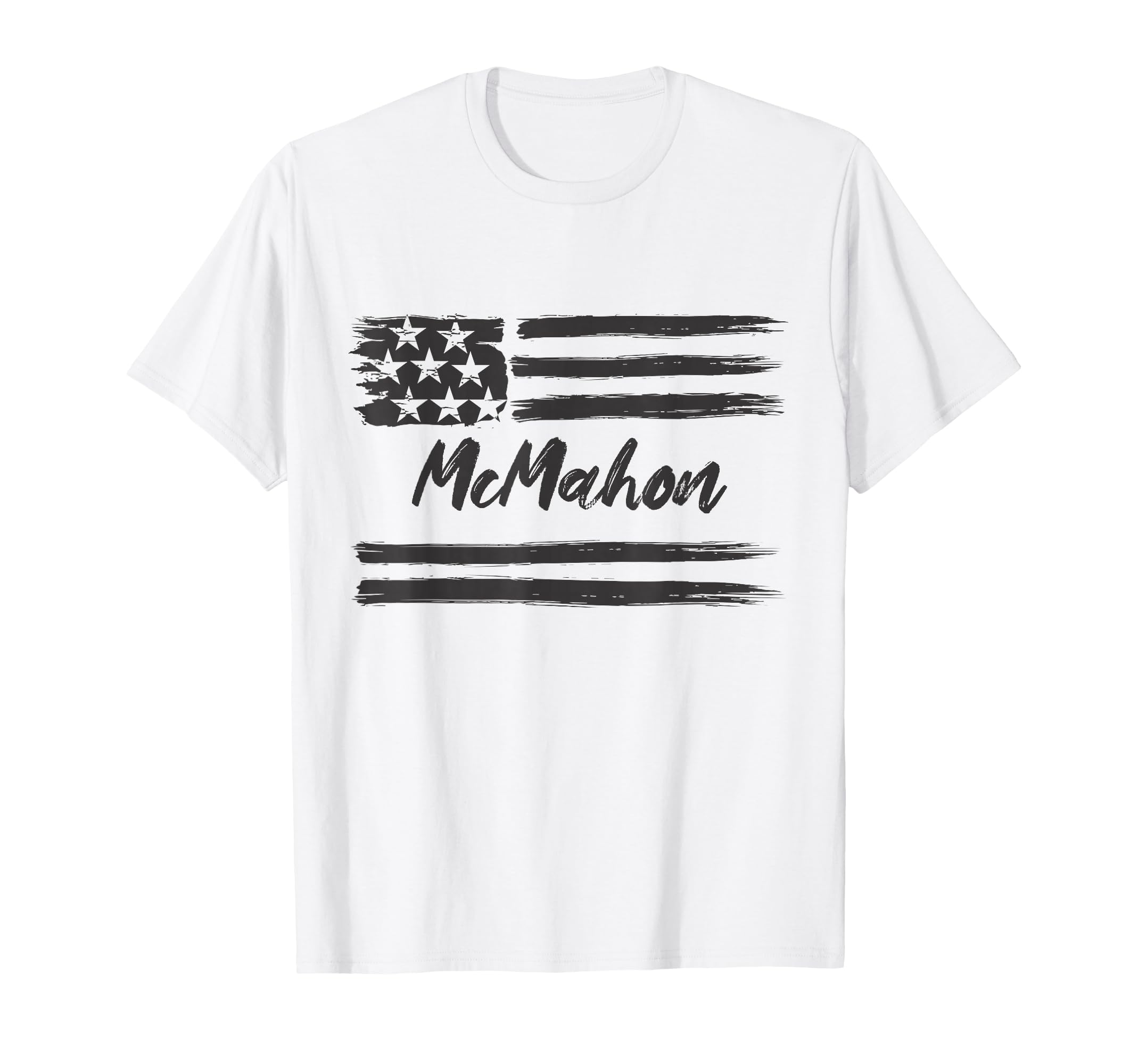 McMahon- Personalized Name, Stars and Stripes, USA Flag T-Shirt