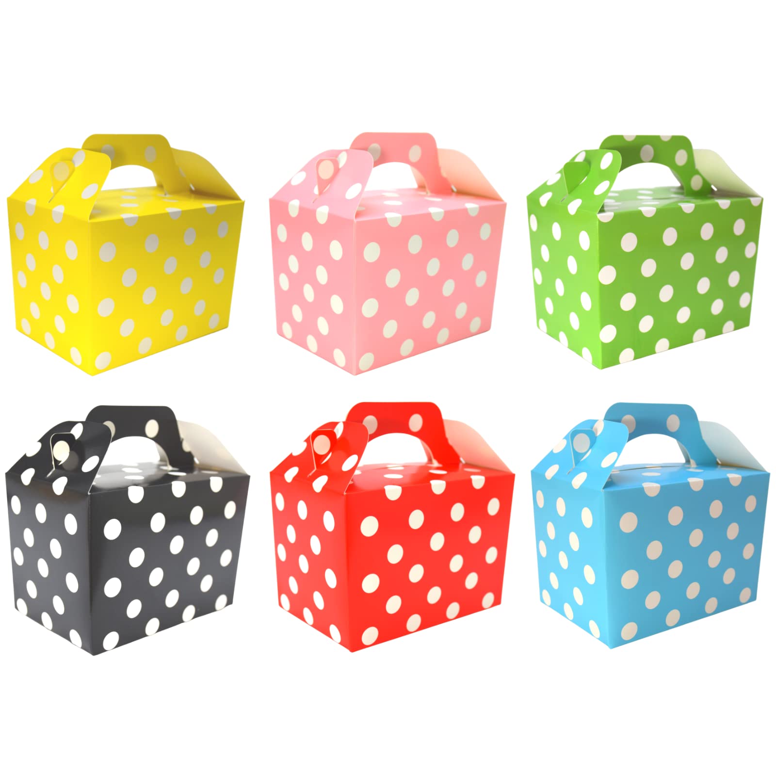 Lotus 40-Pack Colorful Polka Dot Party Boxes for Kids – Fun & Versatile Loot Bags for Birthdays, Weddings, Baby Showers, Halloween & Special Events – for Treats & Festive Celebrations(Mixed Colors)