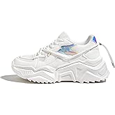 LUCKY STEP Women's Platform Colorful Fashion Sneakers Retro Colorblock Stylish Cute Chunky Dad Walking Shoes