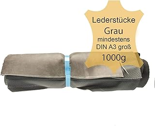 Langlauf Schuhbedarf ® Lederreste Lederstücke extragroß A3-1kg Varianten von Grauen Farbtönen - alle Stücke Mind. DIN A3 groß