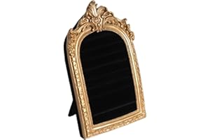 CJKDXDH Vintage Ring Holder Arch Gold Ring Display Soft Velvet Jewelry Box Stand Frame Earring Tray Baroque Jewelry Organizer