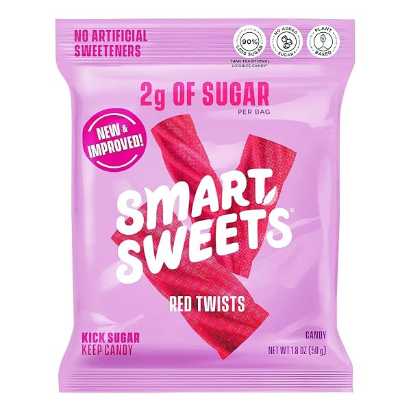 SMARTSWEETS RED TWISTS, BERRY PUNCH, 1.8 OZ (50...