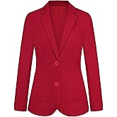 LADI TREND Women's Blazer Jackets Business 2-Button Open Front Long Sleeve Notch Collar Office Work Pocket Blazers