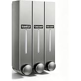 Shower Shampoo Dispenser 3 Chamber-Wall-Mounted Soap Dispenser for Bathroom,No-Drill Installation,42.6 oz Capacity,Shampoo Conditioner Body Wash Dispenser,Wall Mount Soap Dispenser for Shower
