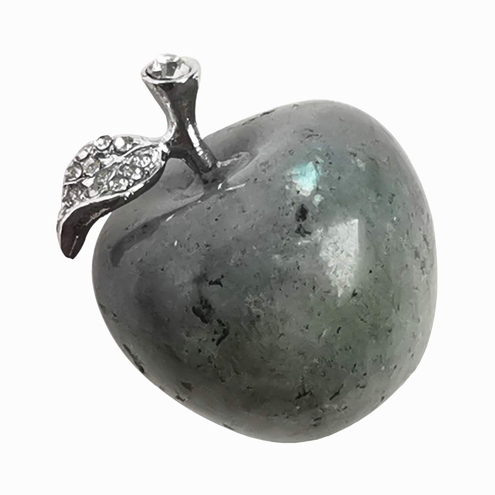 Manekieko Natural Moonstone Apple Crystals and Healing Stones Figurines Collectibles,3cm Room Decor Christmas Decorations Office Gifts