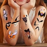 Halloween Temporary Tattoos for Kids, 30 Individual Sheets | No cutting needed, 2.3 x 3.1 inch size for party favors, goodie bags and trick-or-treat handouts
