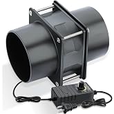Wathai 3 Inch Inline Duct Fan 120V Exhaust Ventilation Blower Cooling Fan | Dual Ball Variable Speed Controller High-velocity axial extractor blower features powerful airflow,efficient air exchange
