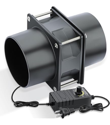 Moonjor 4 Inch Inline Duct Fan, DC 12V Extractor W/Filter Mesh