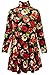 JunipeRose Women Vintage Floral Casual Velvet Turtleneck Long Sleeve Dress
