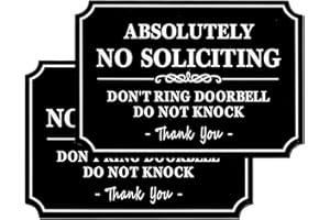 WVD 2 Pcs No Soliciting Sign for Home, Acrylic 5"x 3.5" Do Not Ring Doorbell Sign, Self-Adhesive No Soliciting Sticker for Ho