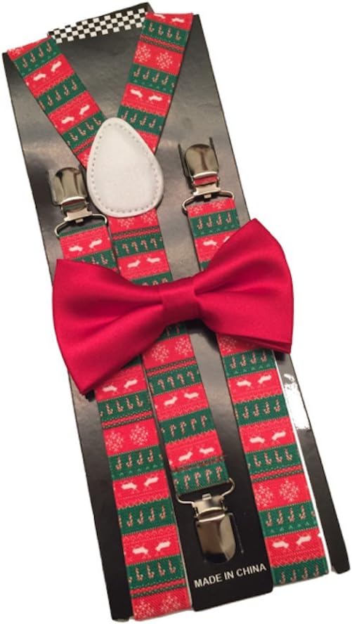 Christmas Suspender and Bow ties Set Combo Mens