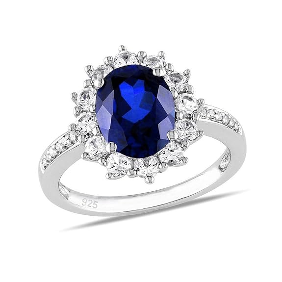 Ring der Prinzessin Kate mit synthetischem Saphir 925 Sterling Silber
