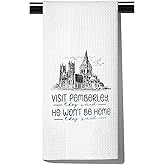 POFULL Book Quote Inspired Gift Visit Pemberley Tea Towel Hostess Gift Book Lover Gift (They Said HE Won't BE Towel)