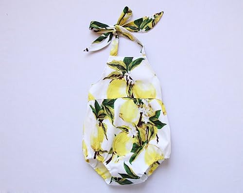 lemon romper baby girl