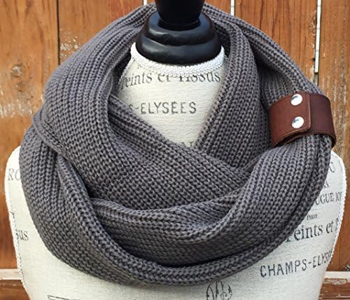 Gray Infinity Knit Scarf By Uptown Girl Co