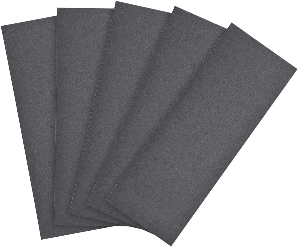 sourcing map 360 Grits Sanding Sheets 9-inch x 3.6-inch Wet Dry Silicon Carbide Sandpaper for Wood Furniture Metal Polishing 5pcs