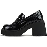 Soda “AMP” ~ Women Round Toe Slip-On Lug Sole High Heel Penny Loafer Shoe