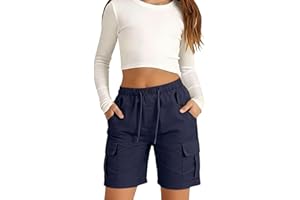 AIMAOMI Girls Hiking Cargo Shorts Kids Bermuda Athletic Summer Casual Uniform Baggy Cargo Shorts with Pockets for Girls