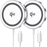 for Mag-Safe Charger 2 Pack,Qi2 Certified 15W Magnetic Wireless Charger Fast Charging Pad for iPhone 17 16 15 14 13 12&Airpods Pro 4 3 2&Samsung Galaxy S25&Pixel 10 Series,Strong Magnet,Ultra-Thin