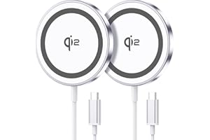 iXular for Mag-Safe Charger 2 Pack, 15W Fast Magnetic Wireless Charger, Qi2 Certified Wireless Charging Pad for iPhone 17 16 